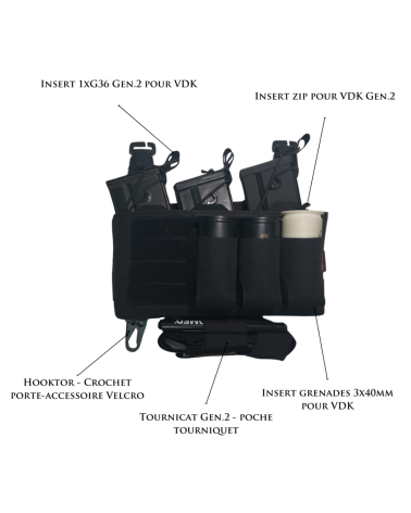 Chest rig Tiger Tailor VDK Gen 2 modulaire léger avec plateforme velcro compatible inserts G36 et chargeurs 7.62