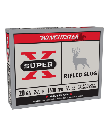 Boite de cartouches Winchester Super X Slug calibre 20 70 projectile 21 g haute vitesse précision et puissance