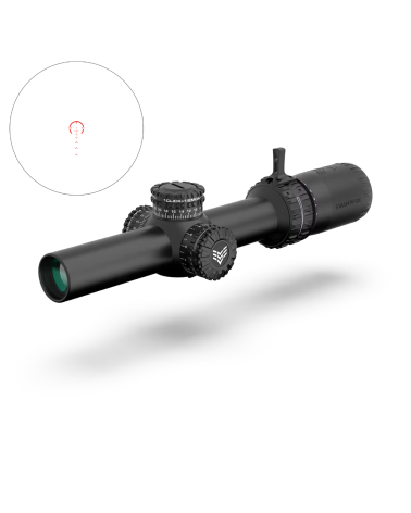Lunette Swampfox Arrowhead 1 6x24 LPVO avec réticule Guerrilla Dot BDC rouge idéale tir tactique CQB et moyenne distance