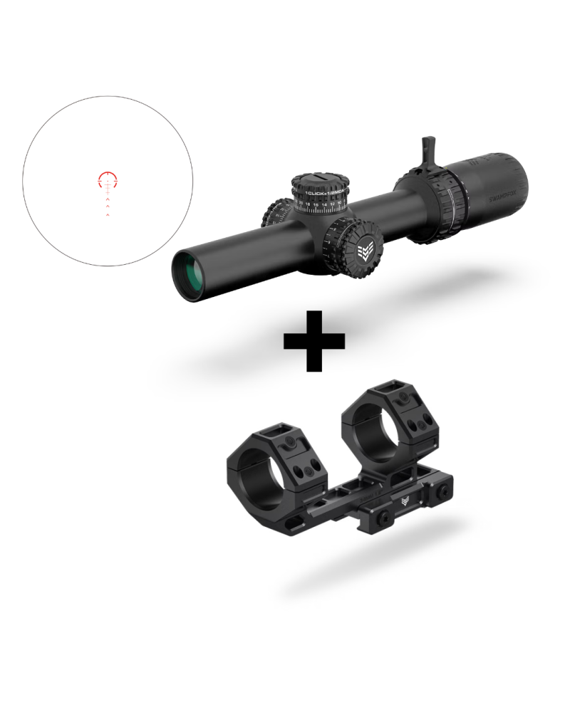 Pack lunette Swampfox Arrowhead 1 6x24 LPVO avec montage monobloc 30 mm Hostile Engagement pour AR15 tir tactique