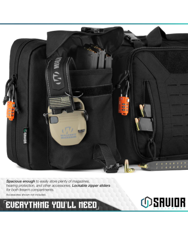 Sac Savior Urban Warfare 55 pouces double rifle case noir housse transport tactique pour deux carabines