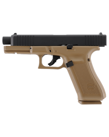Pistolet Glock 17 Gen5 T4E Umarex calibre 43 CO2 finition coyote French Army avec blowback réaliste livré en mallette
