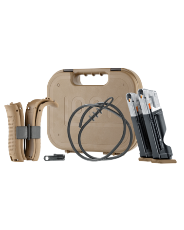 Pistolet Glock 17 Gen5 T4E Umarex calibre 43 CO2 finition coyote French Army avec blowback réaliste livré en mallette