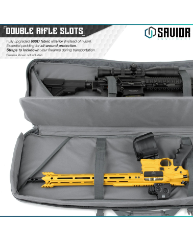Sac Savior Urban Warfare 51 pouces gris housse double carabine avec rangements accessoires et transport tactique renforcé
