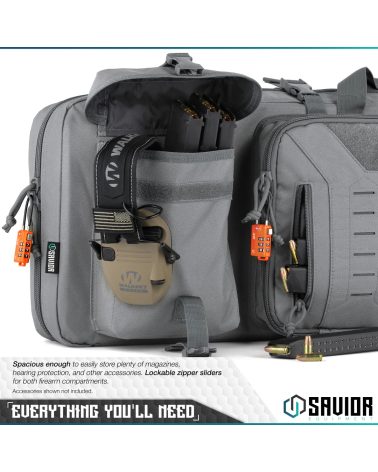 Sac Savior Urban Warfare 51 pouces gris housse double carabine avec rangements accessoires et transport tactique renforcé