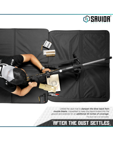 Tapis de tir Savior noir pliable avec rembourrage EVA et système de préchargement pour tir de précision extérieur