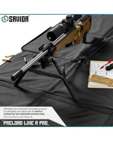 Tapis de tir Savior noir pliable avec rembourrage EVA et système de préchargement pour tir de précision extérieur