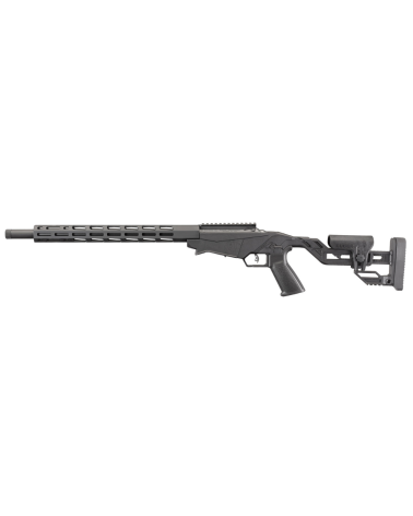 Carabine Ruger Precision Rimfire 22LR noire avec crosse réglable rail Picatinny et garde main M Lok pour tir de précision