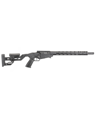 Carabine Ruger Precision Rimfire 22LR noire avec crosse réglable rail Picatinny et garde main M Lok pour tir de précision