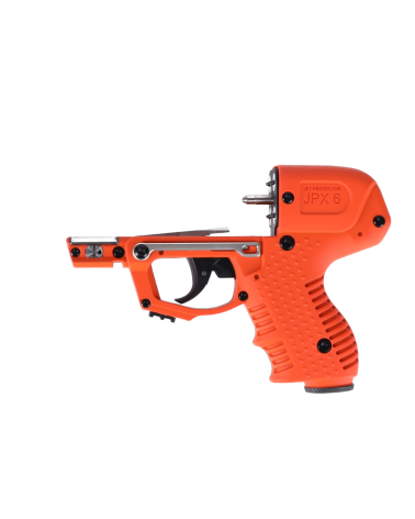 Jet protecteur Piexon JPX 6 orange avec laser intégré et 4 charges actives pour défense du domicile et sécurité personnelle
