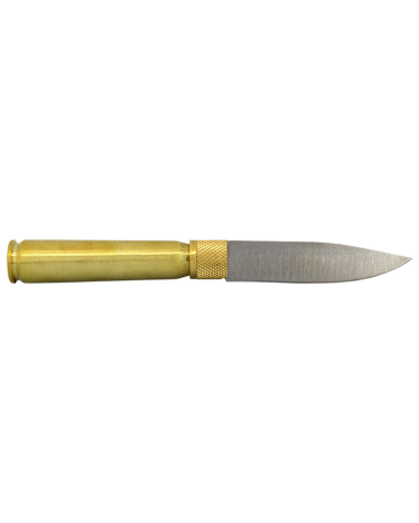 Couteau pliant José Da Cruz munitions inox lame 85 mm avec manche en laiton design cartouche original
