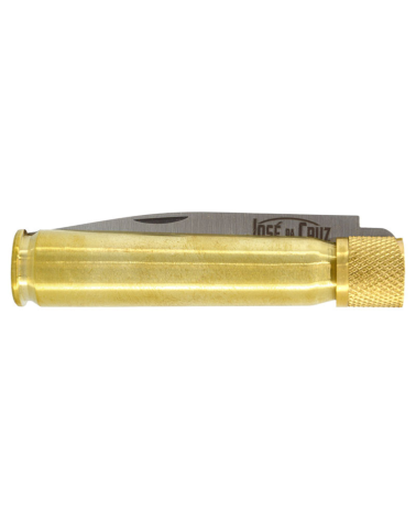 Couteau pliant José Da Cruz munitions inox lame 85 mm avec manche en laiton design cartouche original
