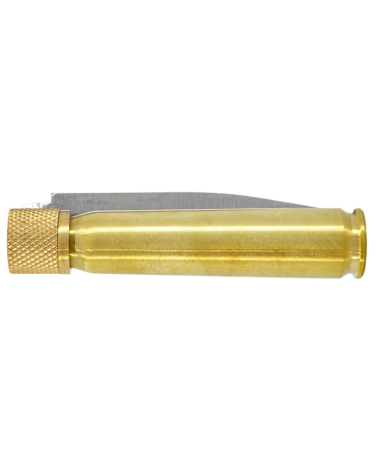Couteau pliant José Da Cruz munitions inox lame 85 mm avec manche en laiton design cartouche original