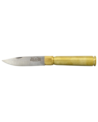 Couteau pliant José Da Cruz munitions inox lame 85 mm avec manche en laiton design cartouche original