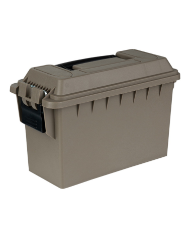 Boite a munitions calibre 30 plastique tan Fosco Industries avec joint etanche et poignee de transport