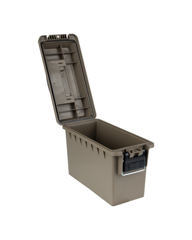 Boite a munitions calibre 30 plastique tan Fosco Industries avec joint etanche et poignee de transport