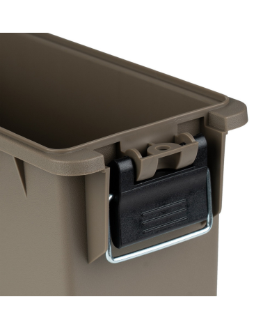 Boite a munitions calibre 30 plastique tan Fosco Industries avec joint etanche et poignee de transport