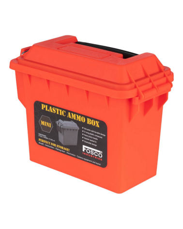Boîte à munitions en plastique mini Fosco orange, étanche, résistante et haute visibilité