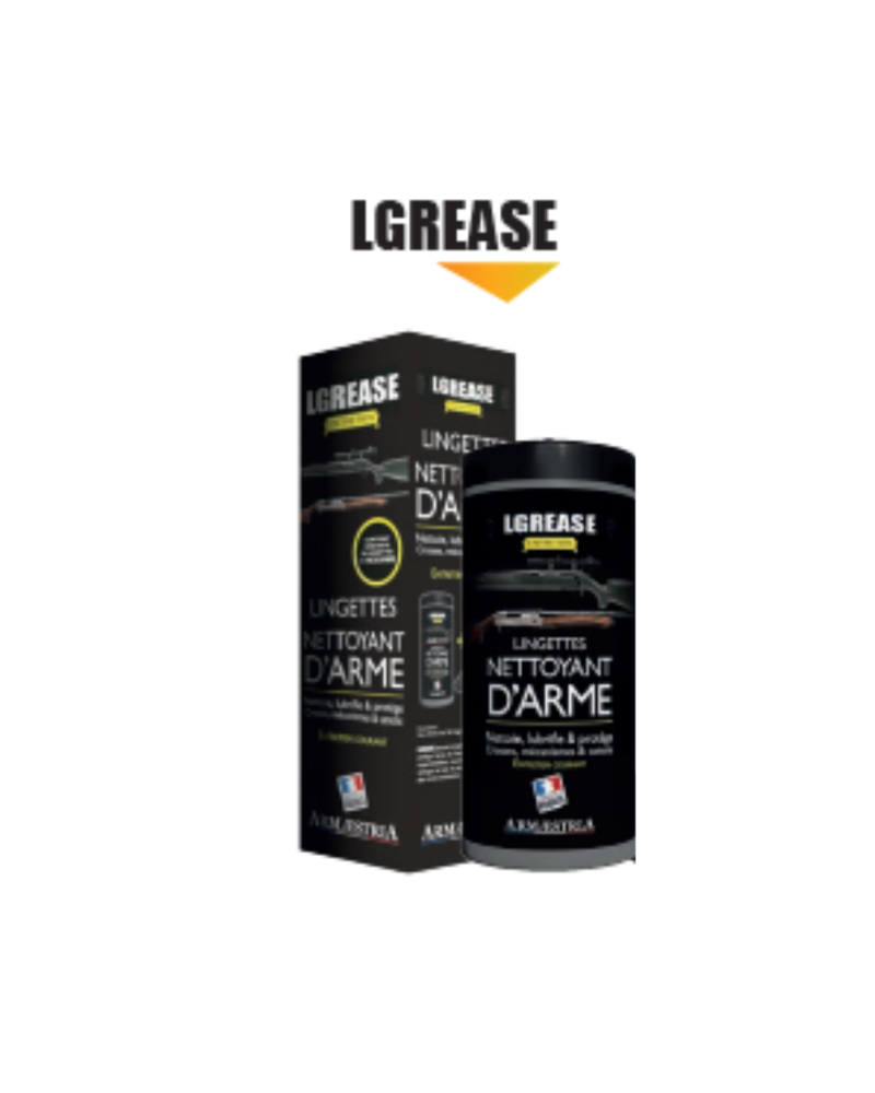 Lingettes LGREASE Armaestria x36 pour nettoyage lubrification et protection des armes