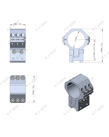 Colliers 30 mm reglables Vector Optics pour rail 11 mm dovetail montage lunette ajustable precision