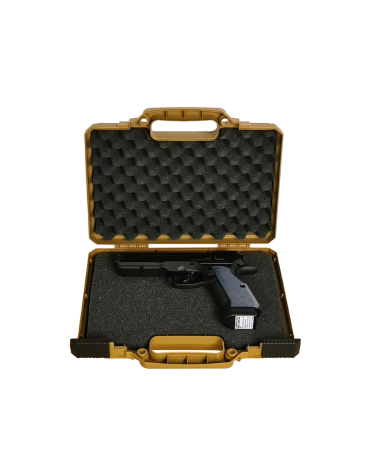 Mallette rigide ASG 31 cm tan avec mousse pour transport pistolet
