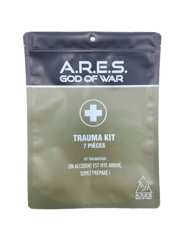 Kit medical trauma ARES 7 pieces avec garrot bandage et pansement thoracique IFAK