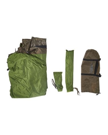 Tente tunnel ARES Pyrene vert olive ultralegere avec moustiquaire et ventilation complete pour bivouac