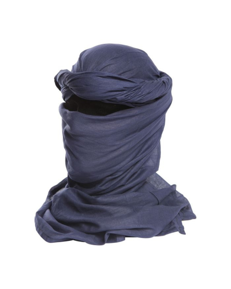 Cheche coton bleu marine ARES foulard tactique protection soleil vent sable