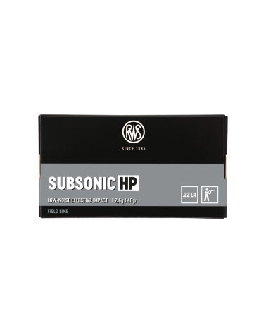 Boite de 50 cartouches RWS 22LR Subsonic HP 2.6 g pour tir discret et precision