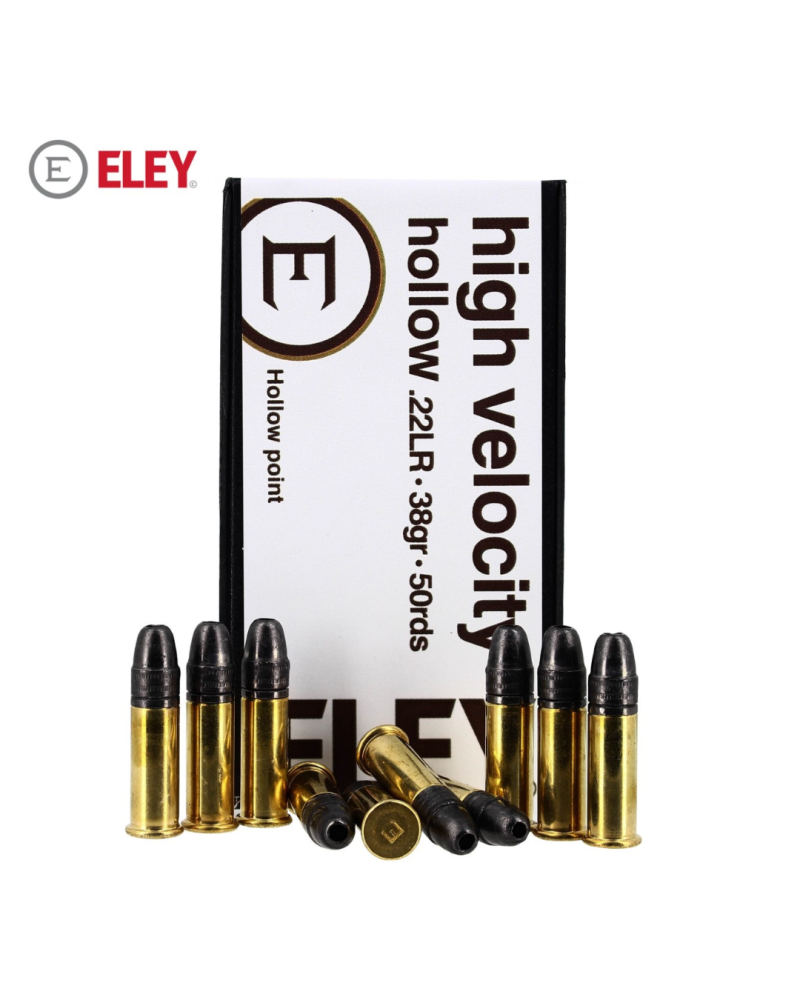 Boite 22LR ELEY High Velocity Hollow 38gr x50 munition haute vitesse
