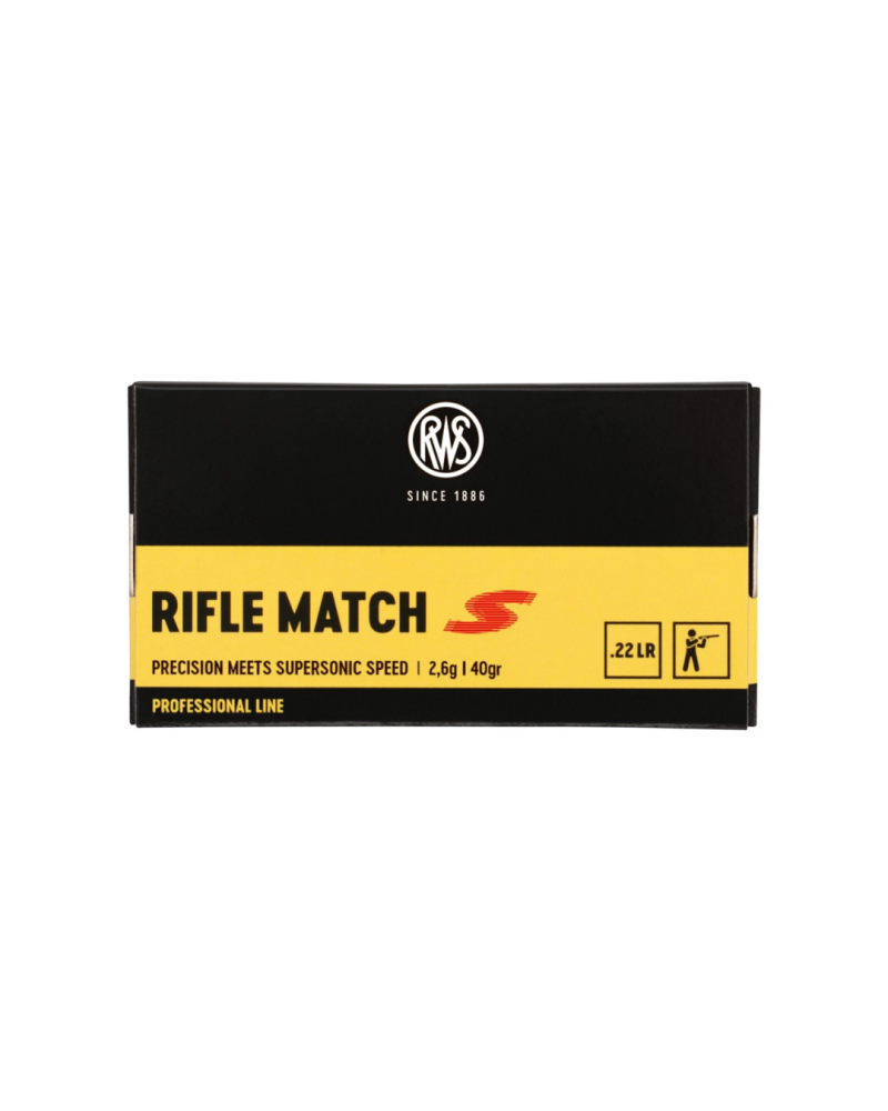 Boite de 50 cartouches RWS 22LR Rifle Match S 2.6 g pour tir sportif et competition precision