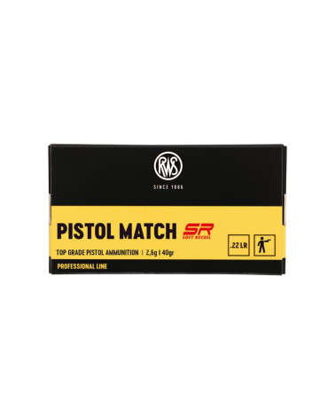Boite de 50 cartouches RWS 22LR Pistol Match SR 2.6 g pour tir pistolet sportif et competition precision