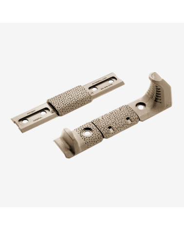 Hand stop Magpul MLOK FDE avec index panel et rail cover pour controle arme