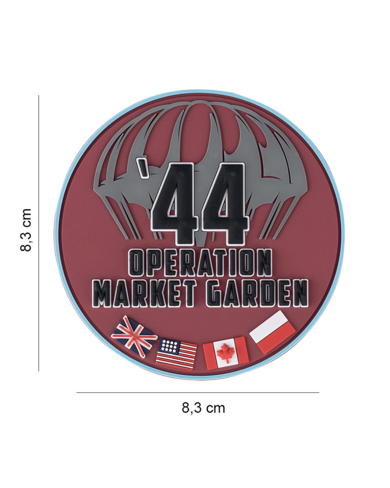 Patch 3D PVC Market Garden 44 marron 101 Inc avec fixation velcro tactique