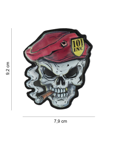 Patch 3D UV crane beret rouge 101 Inc avec fixation velcro tactique resistant