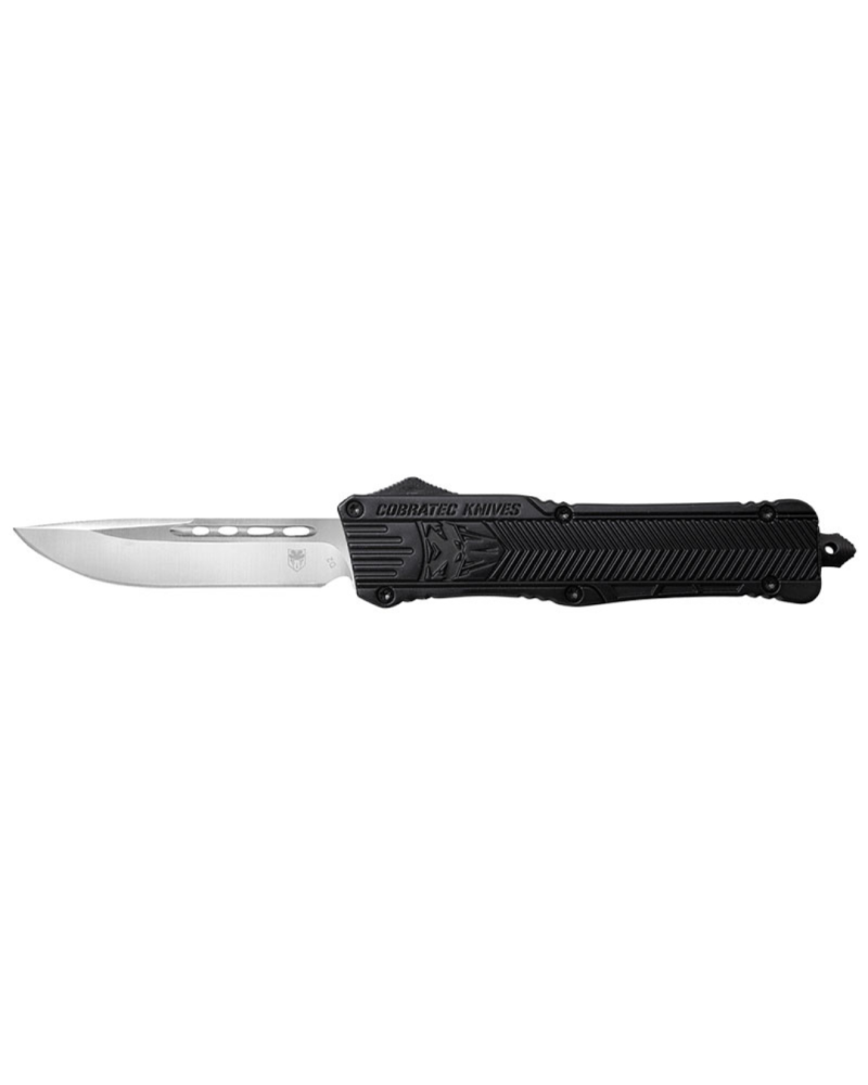 Couteau CobraTec Medium CTK 1 OTF noir lame D2 76mm automatique manche aluminium clip