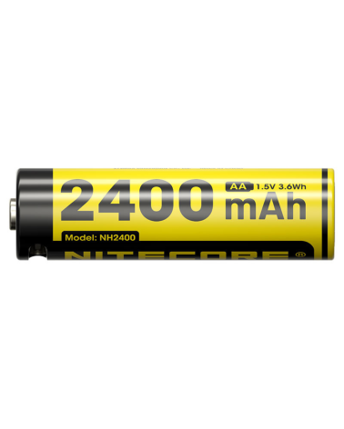 Pack batteries AA Nitecore NH2400 2400mAh USB C rechargeables x4 avec etui et cable