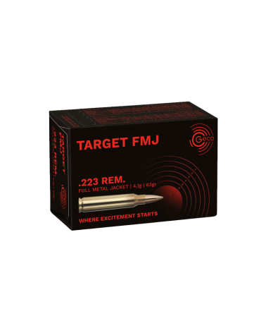 Boite de 50 cartouches GECO 223 Rem FMJ 63 grains pour tir sportif et plateformes tactiques
