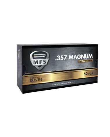 Boite de 50 cartouches MFS 357 Magnum FMJ FP 158 grains pour tir sportif et revolver