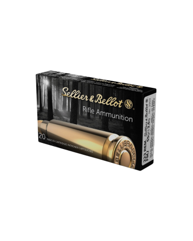 Boite de 20 cartouches Sellier Bellot 223 Rem FMJ 55 grains pour tir sportif et entrainement carabine