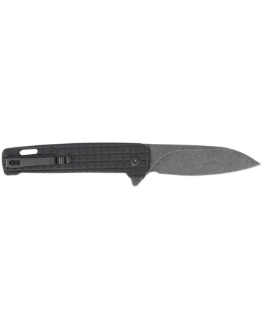 Couteau tactique Cobratec Black Rhino noir avec lame Sheep Foot en acier D2 et manche aluminium