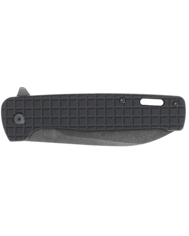 Couteau tactique Cobratec Black Rhino noir avec lame Sheep Foot en acier D2 et manche aluminium