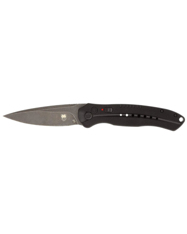 Couteau tactique Cobratec Diablo Black avec lame Drop Point en acier D2 et manche G10 noir