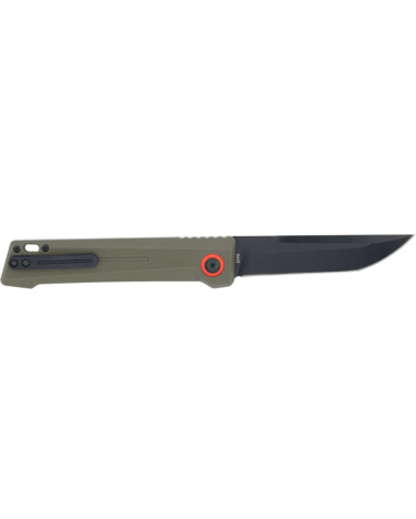 Couteau tactique Cobratec Inferno Green avec lame Tanto en acier D2 et manche G10 vert