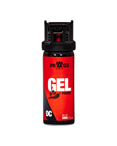 Bombe de defense Red Pepper 50 ml Praga spray incapacitant au poivre OC format compact gel pour protection personnelle