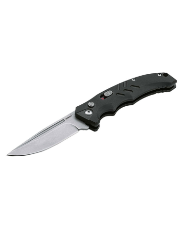 Couteau automatique Böker Plus Intention II Noir avec manche tan et lame tactique pour EDC et usage professionnel