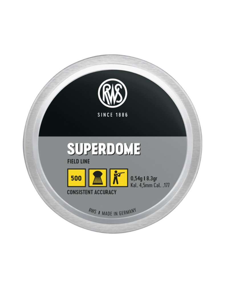 Boite de plombs RWS Superdome 4.5mm 0.54g x500 pour carabine et pistolet airgun tir de precision et entrainement