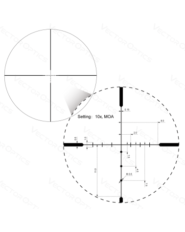 Lunette Vector Optics Hugo 3-12x44 SFP tube 25 4 mm reticule VOW 10BDC pour tir sportif et chasse petit gibier