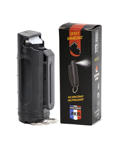 Porte clé spray au poivre Akis 20 ml defense personnelle compacte avec agent OC et coque rigide pour protection quotidienne
