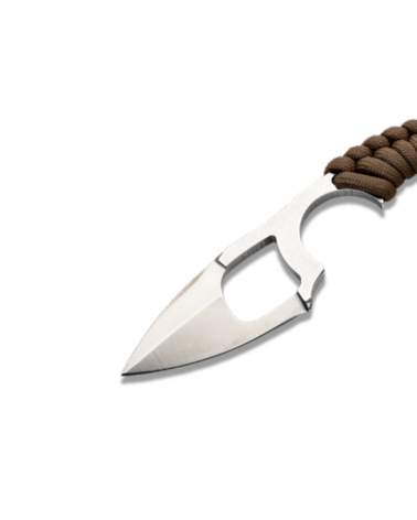 Couteau Wildsteer Krill coyote lame brossée évidée avec étui Kydex
